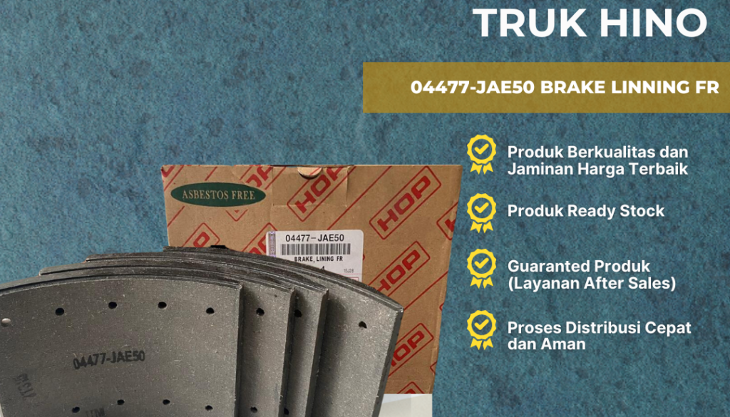 04477 Sparepart Truk Hino 04477-JAE50 BRAKE LINNING FR ONDERDIL TRUK ...